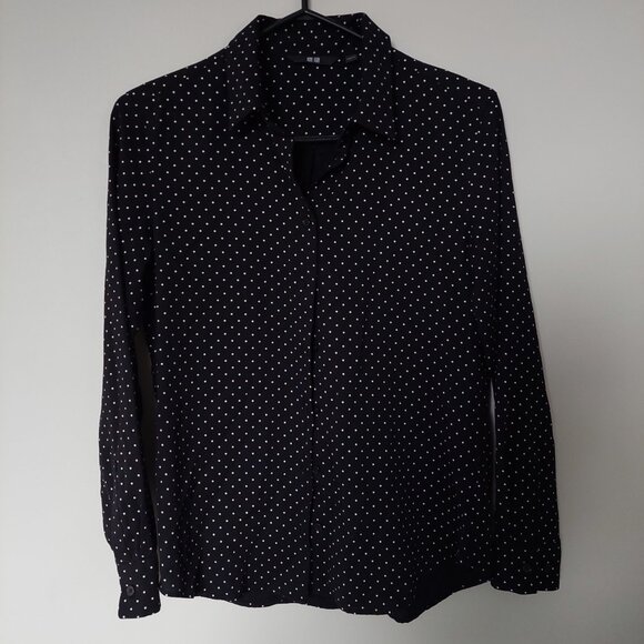 Uniqlo Dot Pattern Rayon Long Sleeve  Blouse, Women's XS - Picture 2 of 6